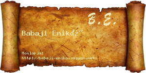 Babaji Enikő névjegykártya
